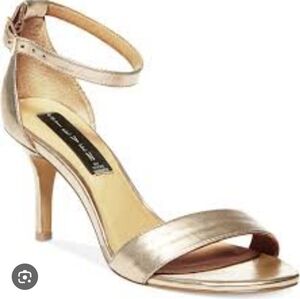 Steve Madden gold metal dressy heels.